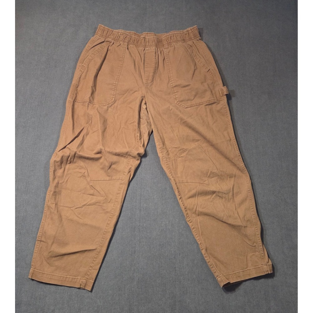 Old Navy Carpenter‎ Pants Womens L Brown Elastic Waist Utility Workwear